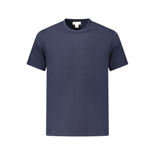 Calvin Klein Blue Cotton T-Shirt with short sleeves, crew neck, and logo embroidery.