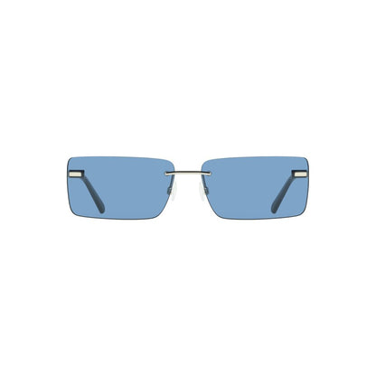 Calvin Klein Blue Metal Women Sunglass with sleek rectangular blue lenses and chic metal frames, perfect for modern fashion trends.