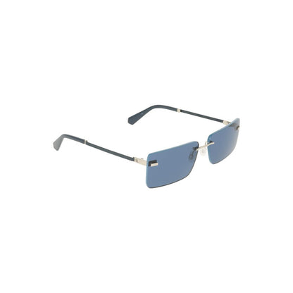 Calvin Klein Blue Metal Women Sunglass with sleek rectangular lenses and chic design for stylish trendsetters.