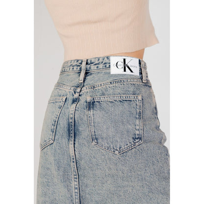 Calvin Klein Jeans Blue Cotton Long Skirt Calvin Klein Jeans