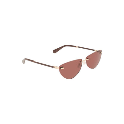Calvin Klein Pink Metal Women Sunglass with chic drop-shaped lenses and elegant metal frame