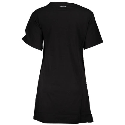 Back view of Cavalli Class Black Cotton Women Dress showcasing its elegant and chic design, perfect for stylish events.