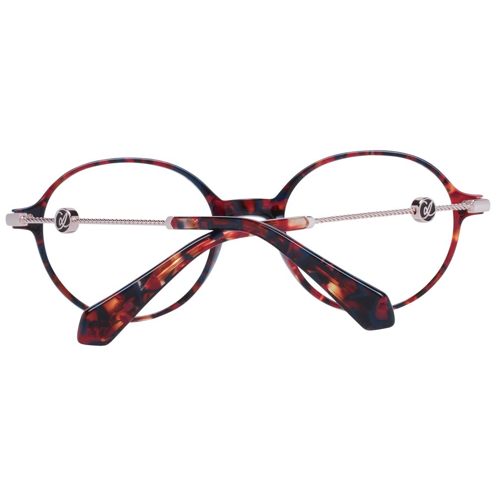 Christian Lacroix Red Women Glasses Frame in acetate with full-rim round style and demo lenses