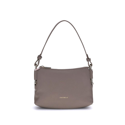 Coccinelle Gray Calf Leather Bos Taurus Shoulder Bag Coccinelle