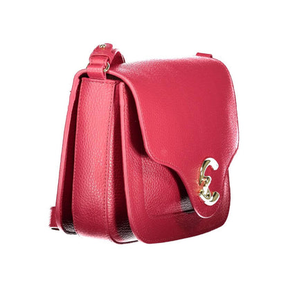 Coccinelle Red Polyethylene Handbag with adjustable shoulder strap, 4 internal pockets, automatic closure, and logo detail.