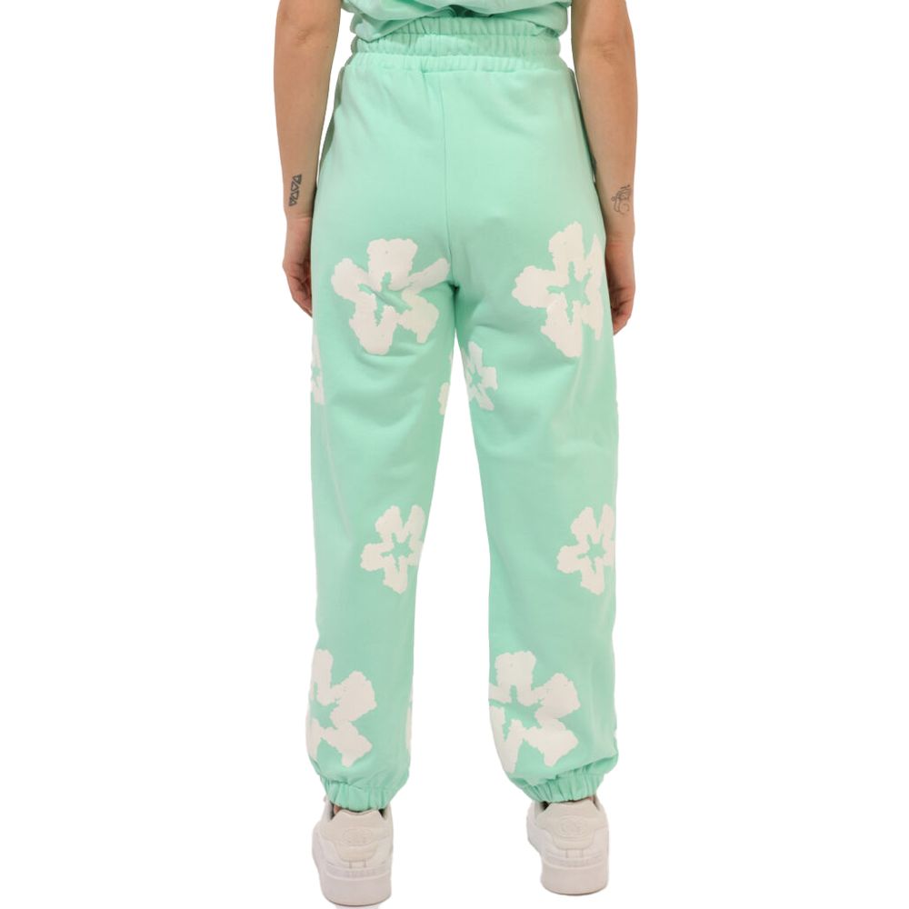 Comme Des Fuckdown Green Cotton Jeans & Pant with all-over prints, elasticated waistband, drawstring, and side pockets.