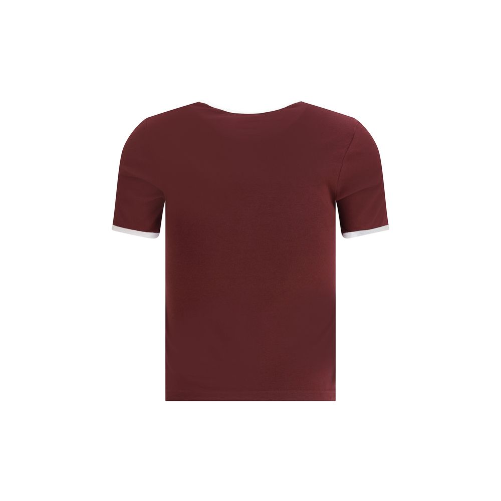 Courrèges Bordeaux Cotton T-Shirt Courrèges