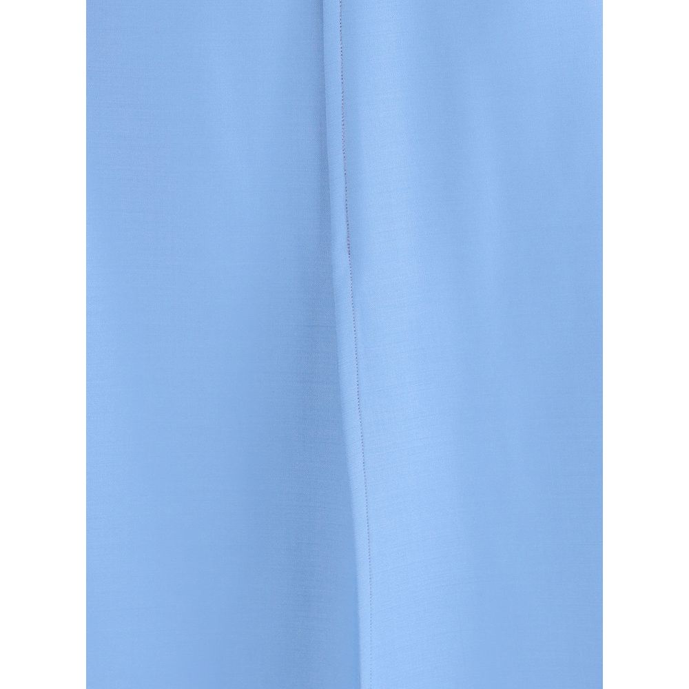 Crida Milano Light Blue Wool Midi Skirt Crida Milano
