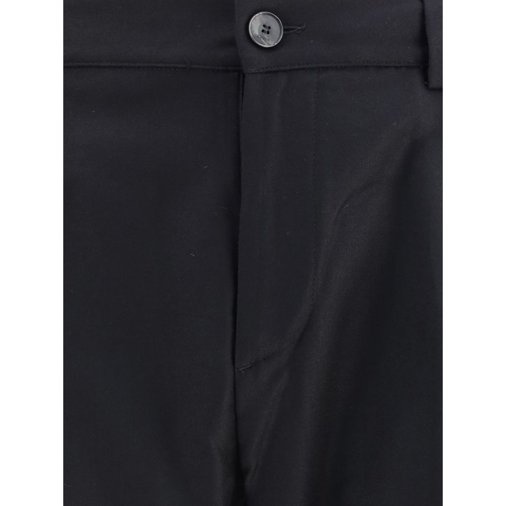 Cruna Black Fleece Wool Dress Pants Cruna