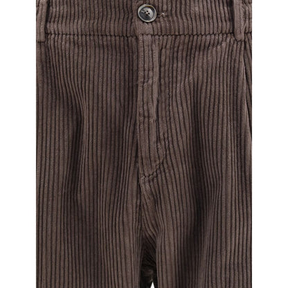 Cruna Brown Cotton Casual Pants