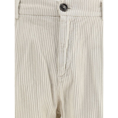 Cruna White Cotton Casual Pants Cruna