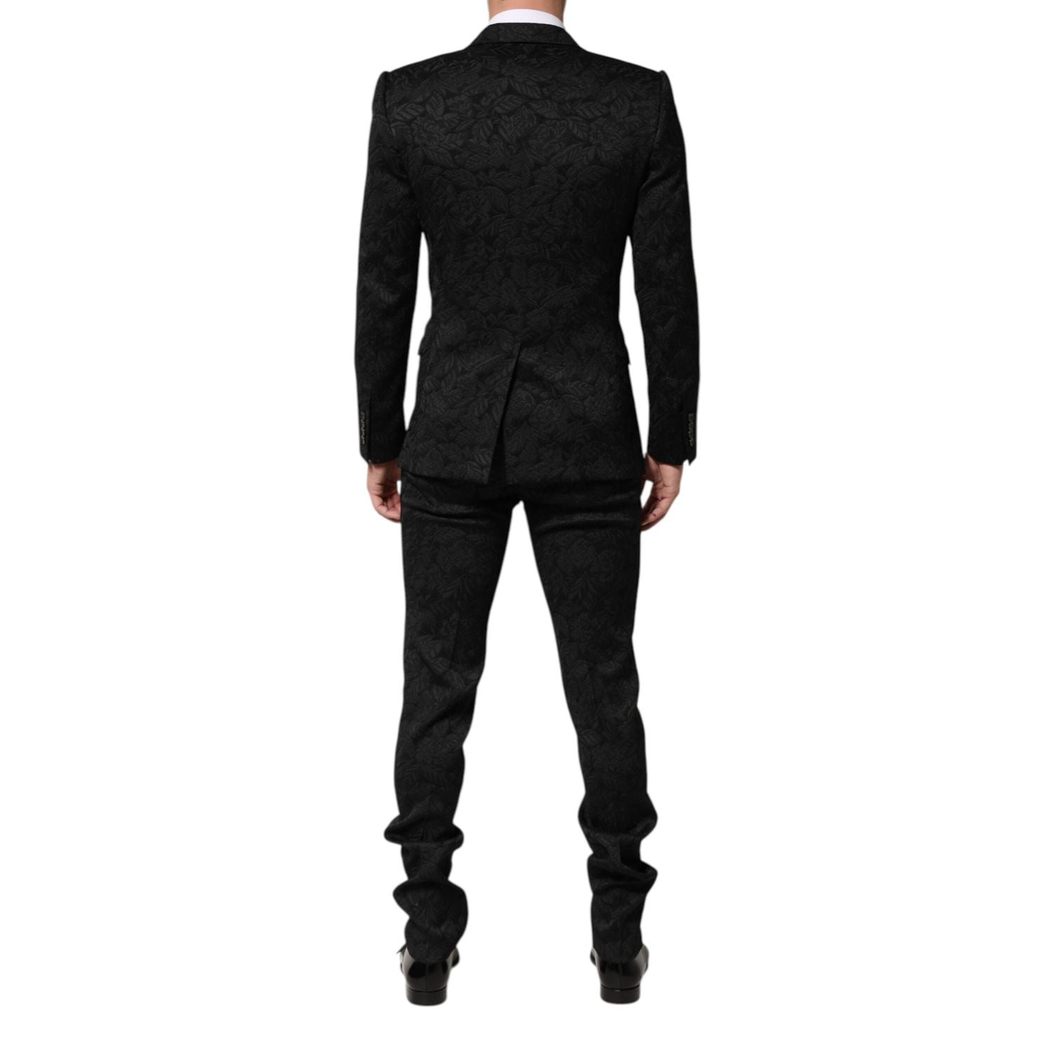 Dolce & Gabbana Black 3 Piece Brocade Jacquard Suit MARTINI