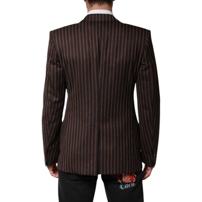 Dolce & Gabbana Black Brown Stripe Single Breasted Blazer