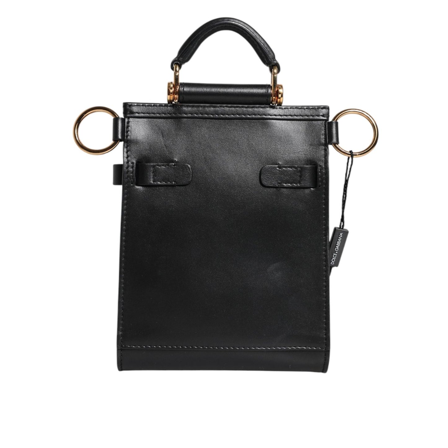 Dolce & Gabbana Black Calfskin Leather Logo Plaque Mini Bag