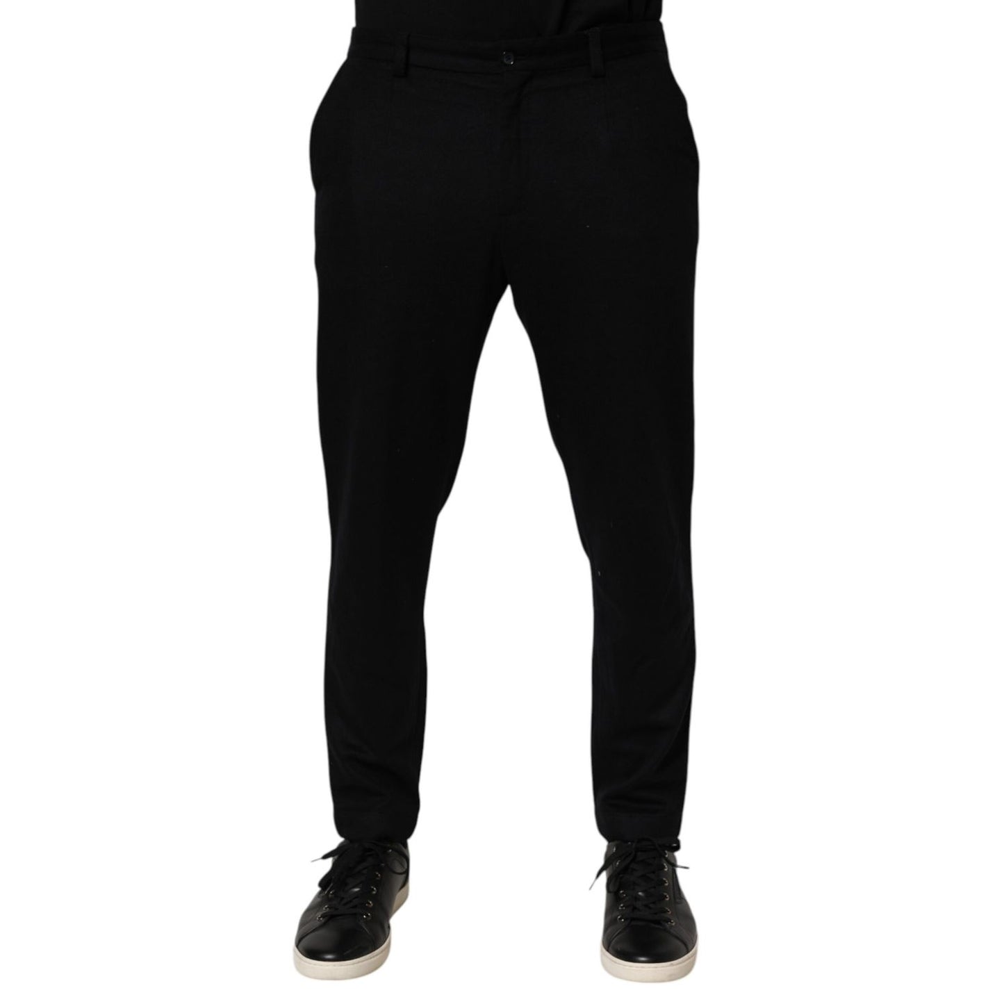Dolce & Gabbana Black Cashmere Dress Formal Men Trouser Pants