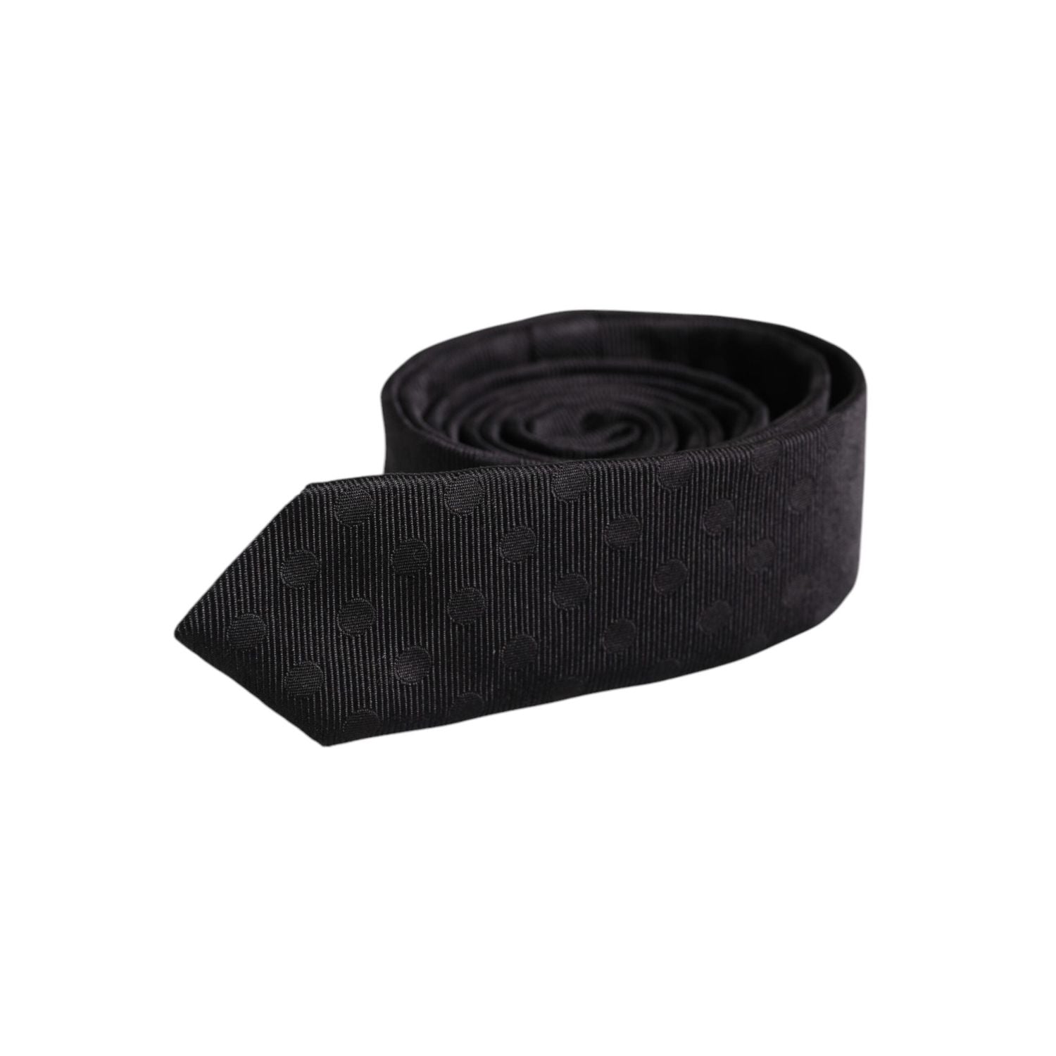 Dolce & Gabbana Black Circles Silk Adjustable Necktie Tie