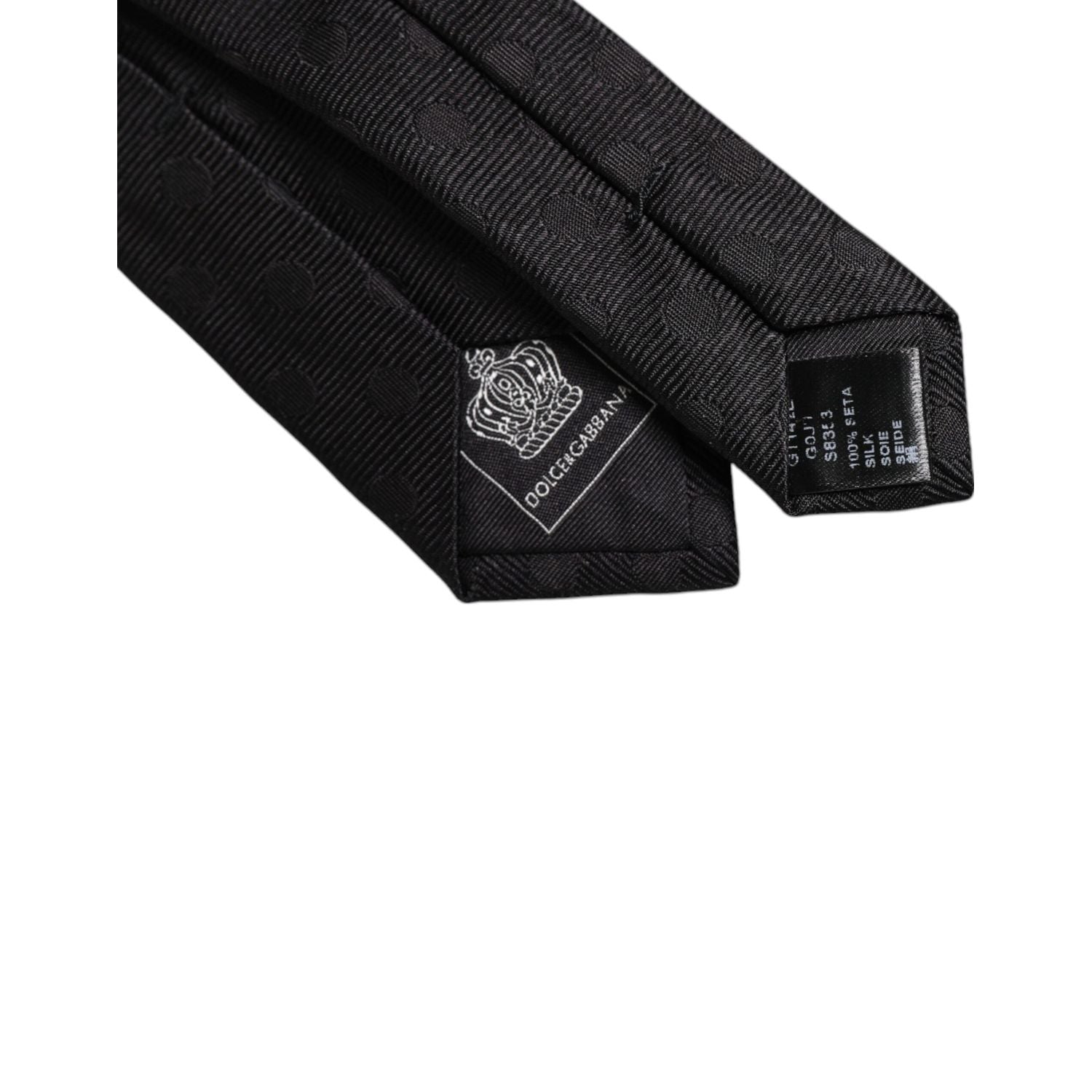 Dolce & Gabbana Black Circles Silk Adjustable Necktie Tie