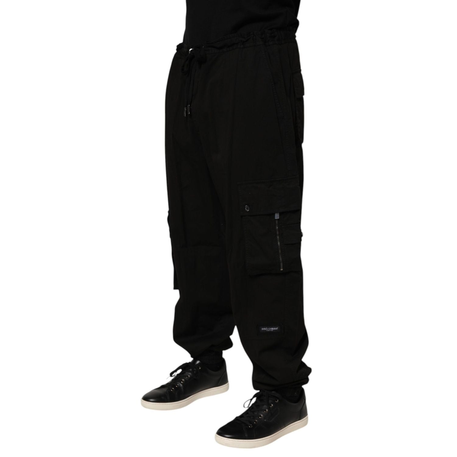 Dolce & Gabbana Black Cotton Cargo Jogger Sweatpants Pants