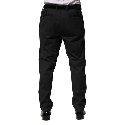 Dolce & Gabbana Black Cotton Dress Slim Formal Pants