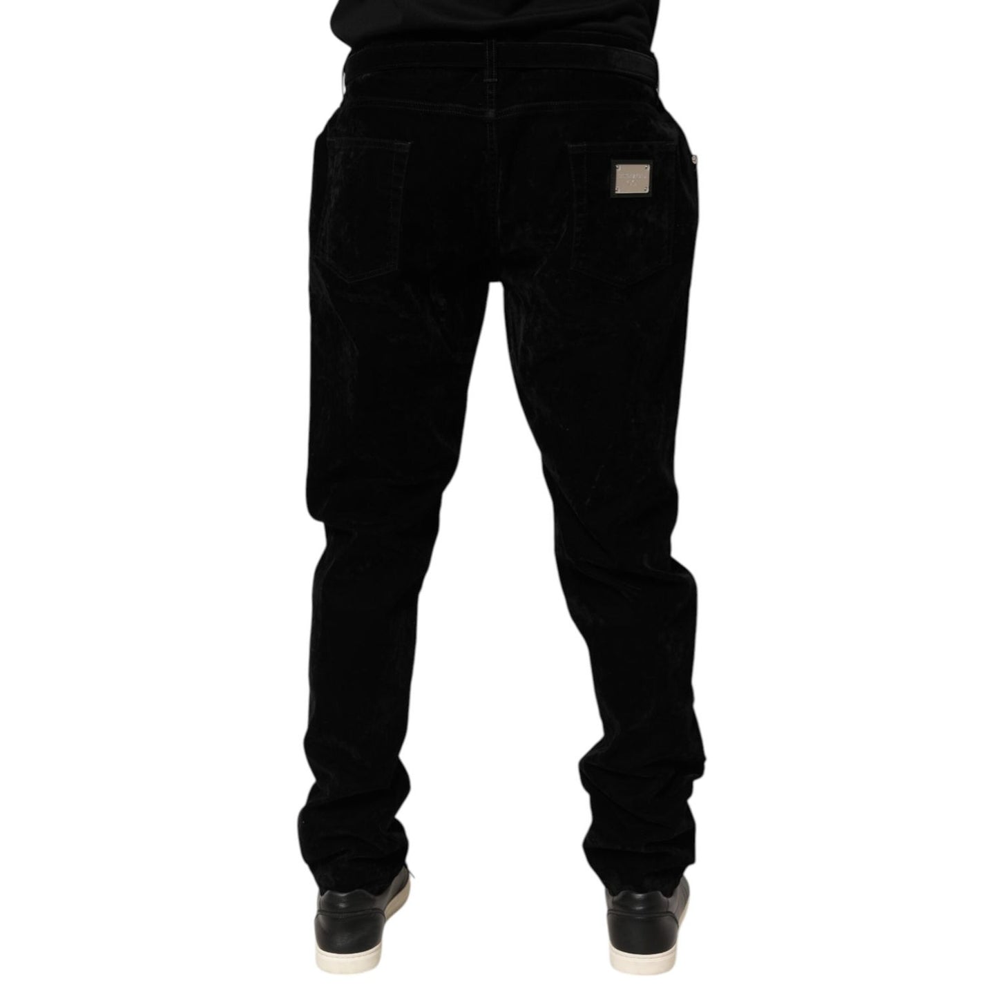 Dolce & Gabbana Black Cotton Slim Fit Denim Trouser Jeans