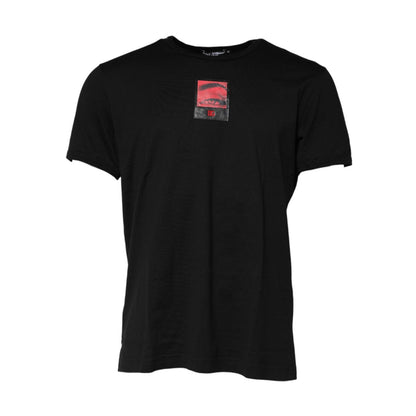 Dolce & Gabbana Black Eye Print Cotton Men Crew Neck T-shirt