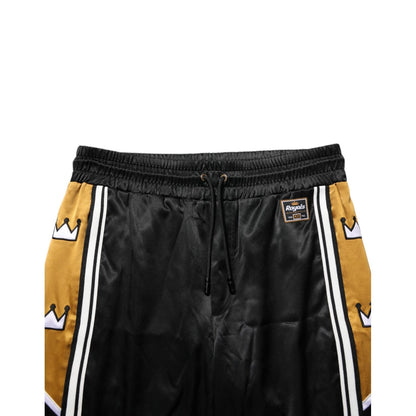 Dolce & Gabbana Black Gold Satin Crown Side Stripe Jogger Pants