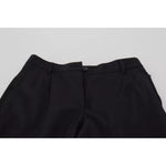 Dolce & Gabbana Black High Waist Skinny Trouser STAFF Pants with logo details, made of polyester, wool, elastane. Store sample with pulled threads.