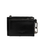 Dolce & Gabbana Black Leather Zip Logo Keyring Coin Purse Keyring Wallet with logo detail and metal snap closure.