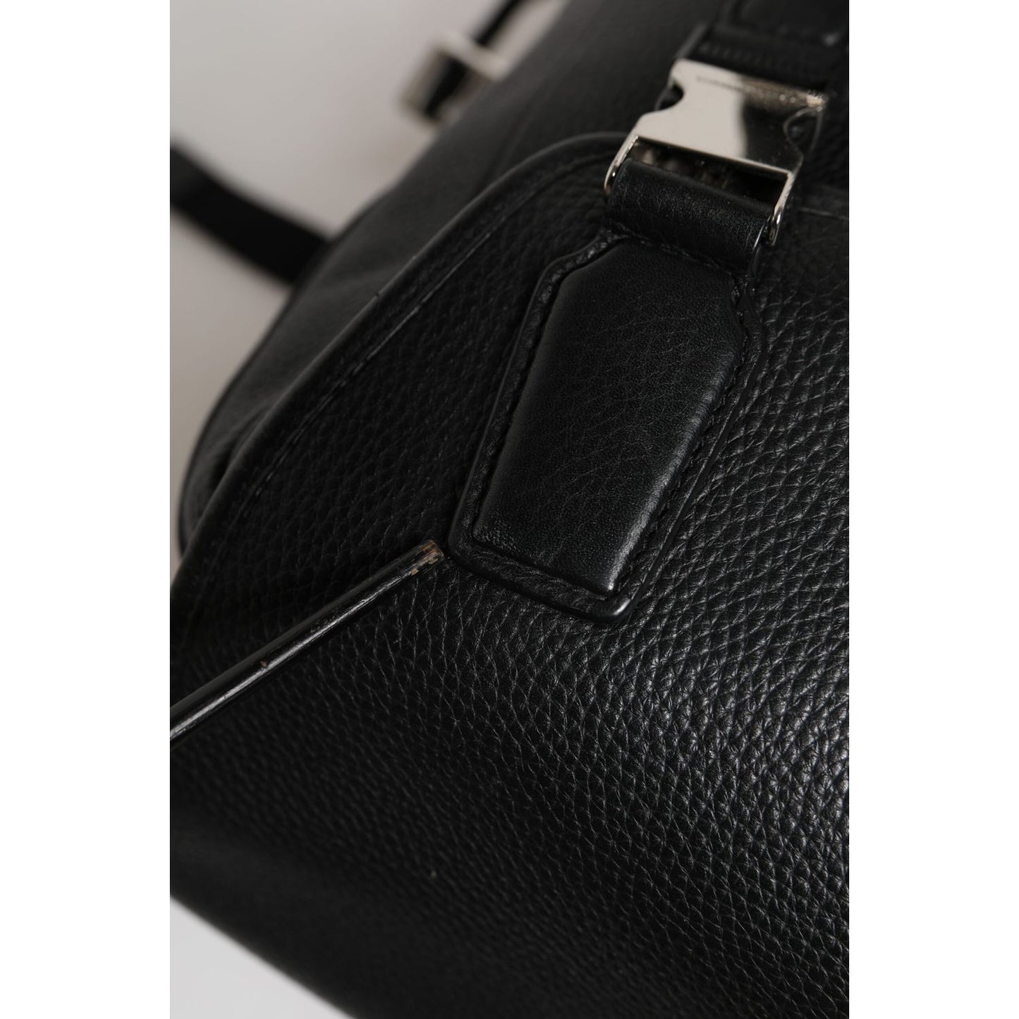 Dolce & Gabbana Black Palermo Backpack Hammered Calfskin Leather Bag