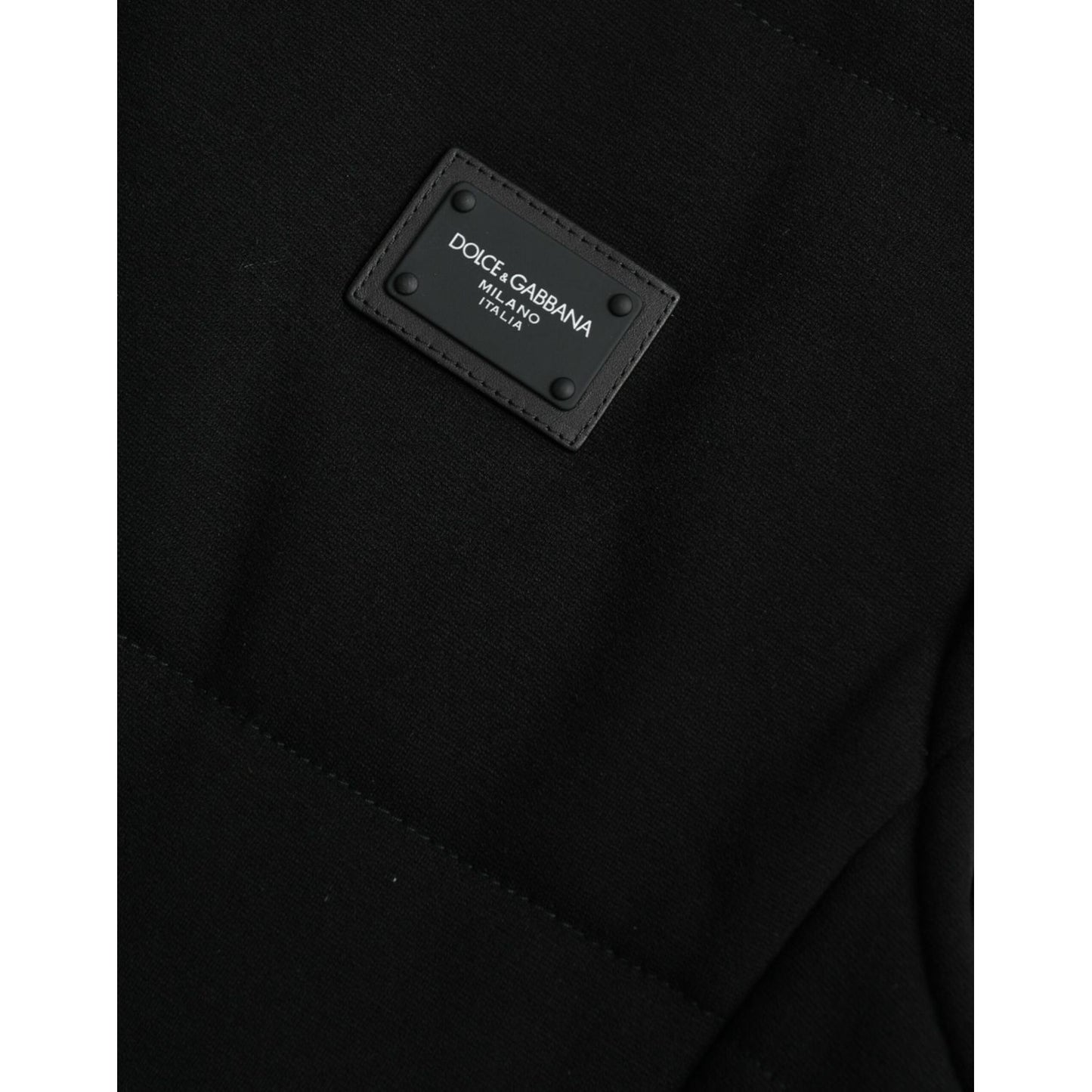 Dolce & Gabbana Black Rayon Buttoned Vest Logo Jacket Dolce & Gabbana