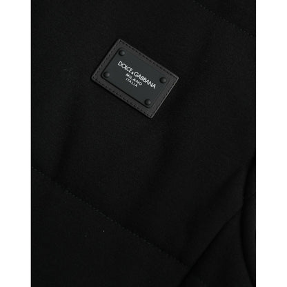 Dolce & Gabbana Black Rayon Buttoned Vest Logo Jacket Dolce & Gabbana