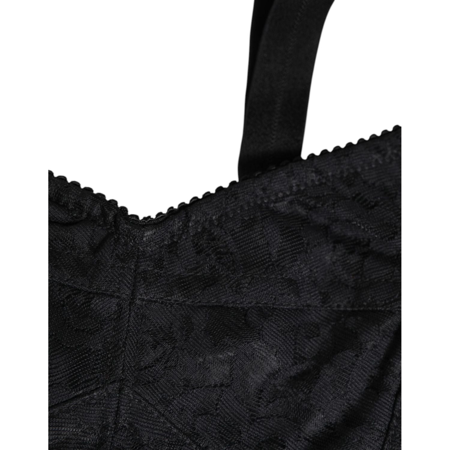 Dolce & Gabbana Black Stretch Nylon Bustier Bra Underwear