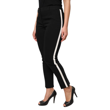 Dolce & Gabbana Black Wool High Waist Tapered Pants
