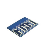 Dolce & Gabbana Blue Calf Leather DG Logo Print Monogram Card Holder Wallet with iconic design and premium craftsmanship.