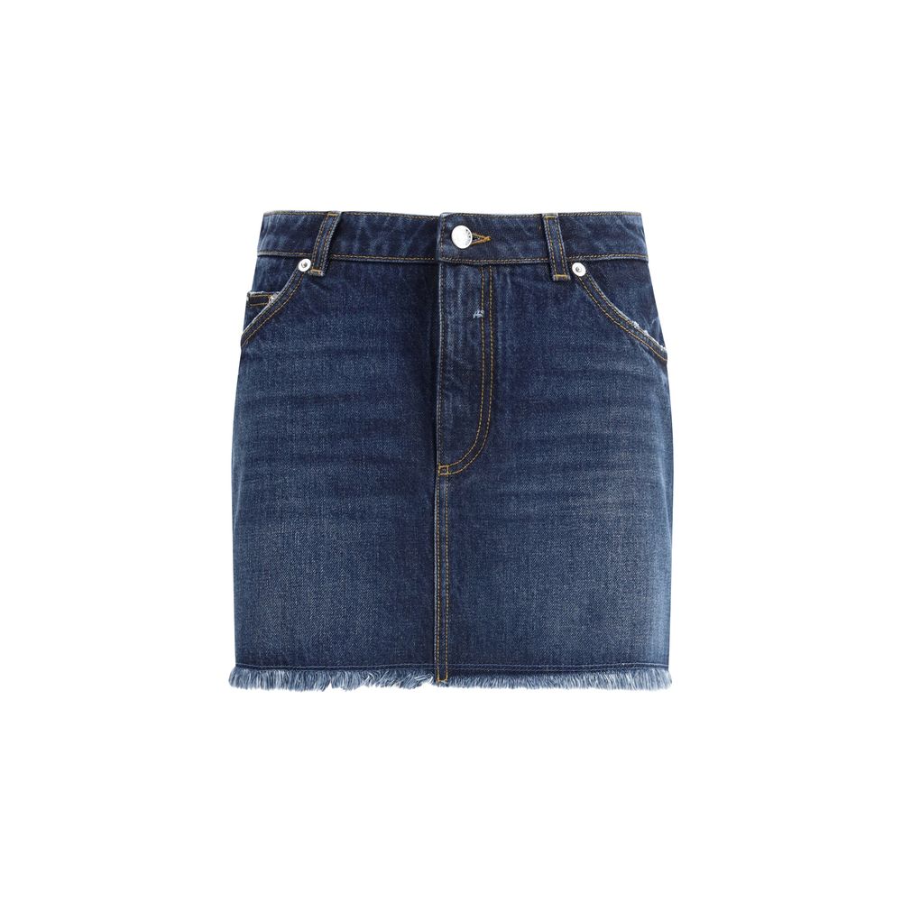 Dolce & Gabbana Blue Cotton Mini Skirt Dolce & Gabbana