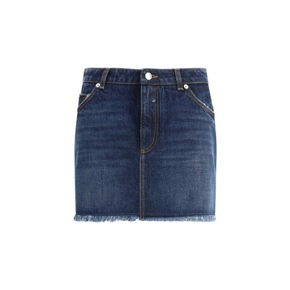 Dolce & Gabbana Blue Cotton Mini Skirt Dolce & Gabbana