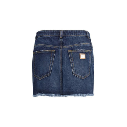 Dolce & Gabbana Blue Cotton Mini Skirt Dolce & Gabbana