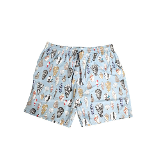 Dolce & Gabbana Blue Seashell Print Nylon Men Shorts Swimwear