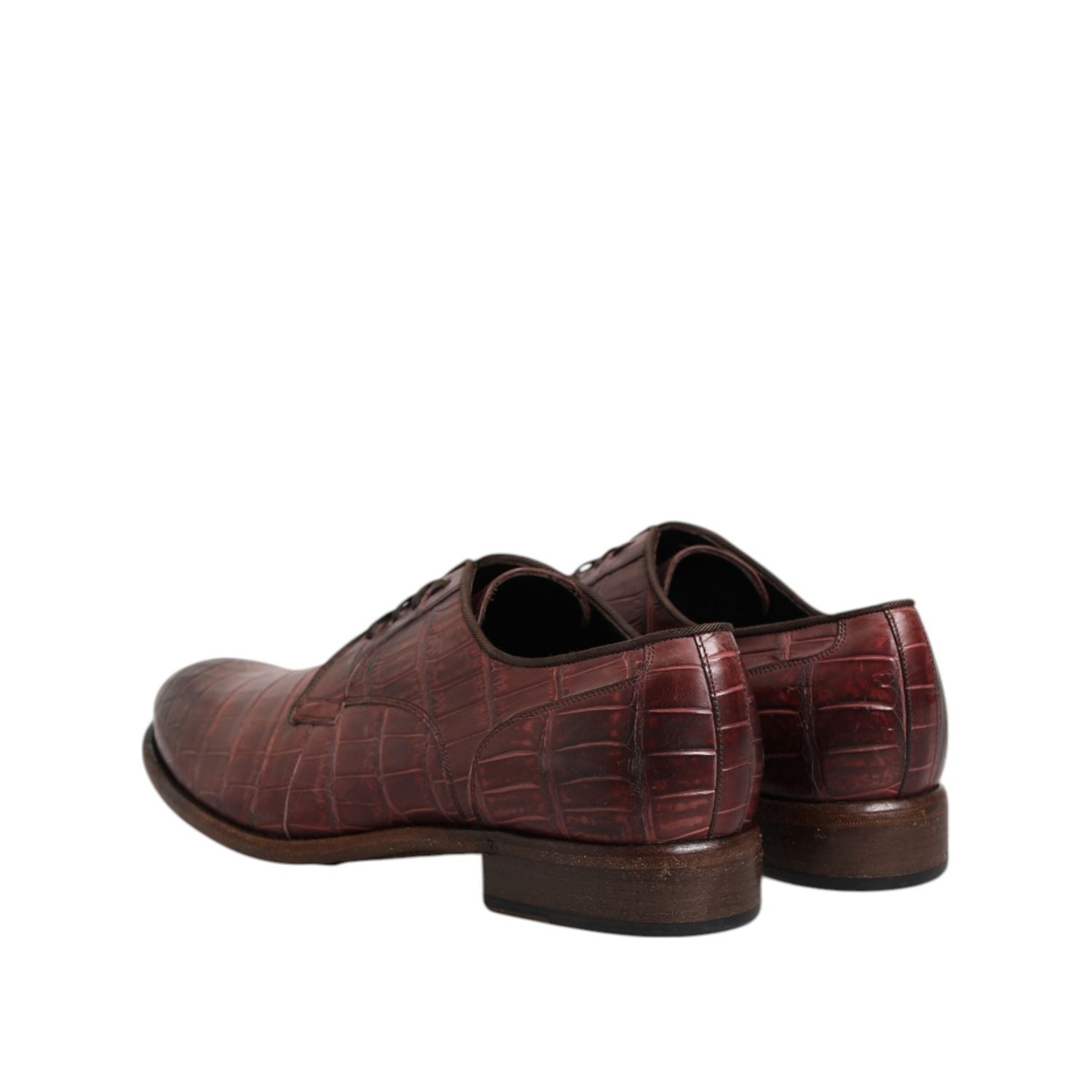 Dolce & Gabbana Burgundy Leather Lace Up Derby Dress Shoes
