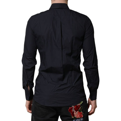 Dolce & Gabbana Dark Blue MARTINI Cotton Dress Formal Shirt