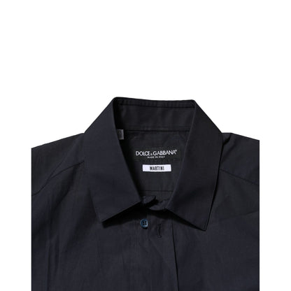 Dolce & Gabbana Dark Blue MARTINI Cotton Dress Formal Shirt