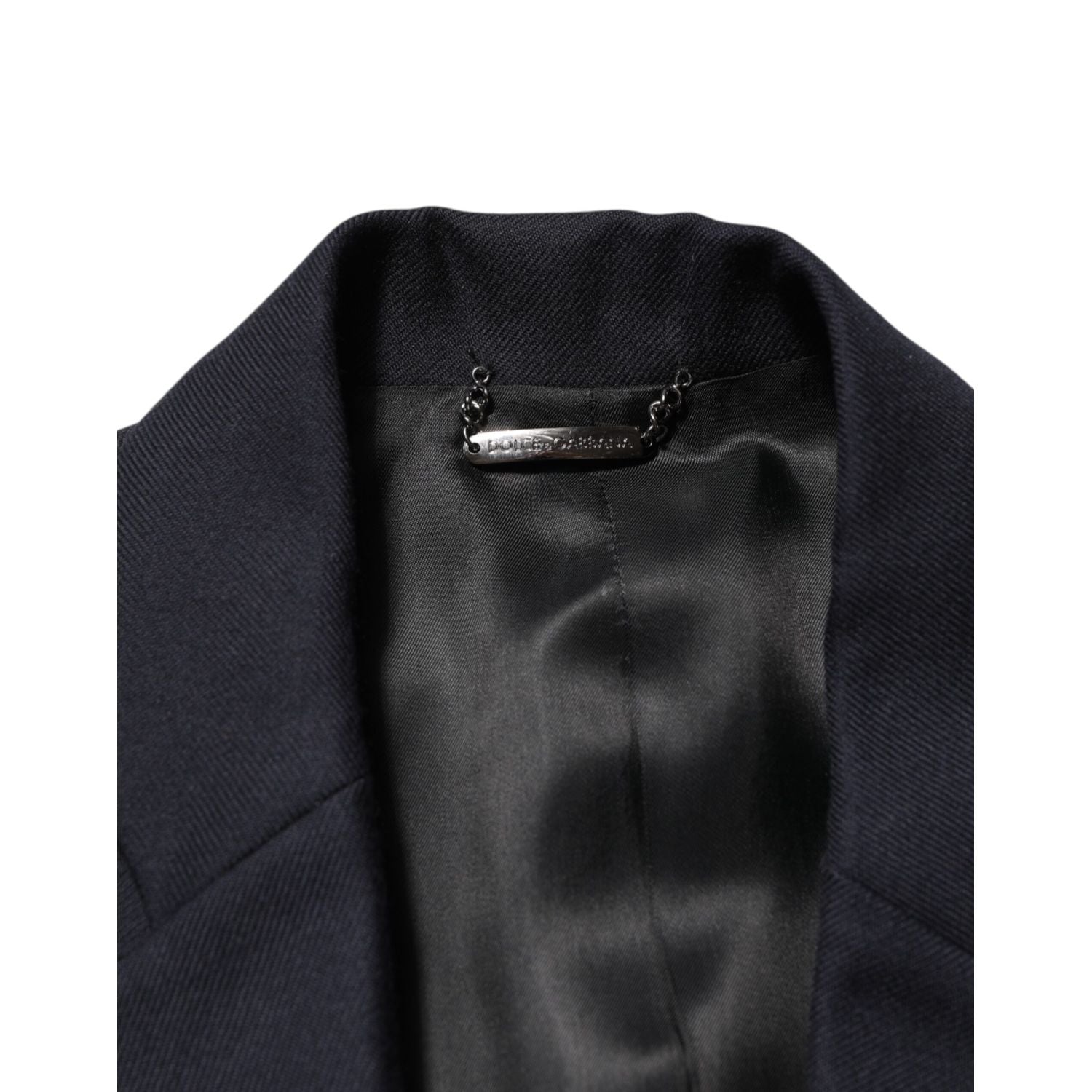 Dolce & Gabbana Dark Blue Wool Men Jacket Coat Blazer Suit
