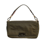 Dolce & Gabbana Dark Green Nylon Logo Plaque Shoulder Strap Borse Bag with logo plaque, zipper closure, made in Italy.
