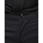 Dolce & Gabbana Black Wool Skinny Men Dress Pants Dolce & Gabbana Black