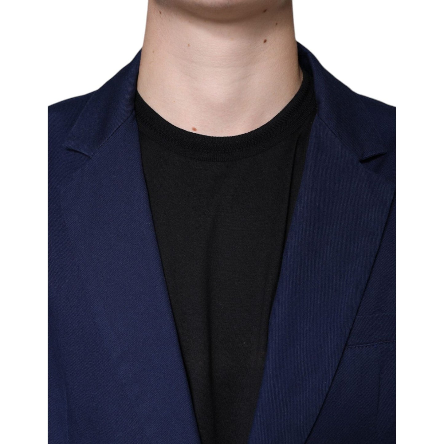 Dolce & Gabbana Blue Notch Single Breasted Dress Coat Blazer JKT41216-52