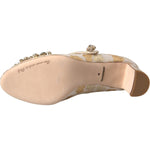 Dolce & Gabbana Gold Jacquard Crystal Mary Janes Pumps Shoes LA10957-35
