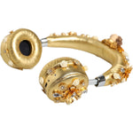 Dolce & Gabbana Gold Leather Floral Crystal Angel Headset Headphones SMY10427