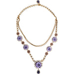 Dolce & Gabbana Gold Tone Floral Crystals Embellished Layered Necklace SMY10392
