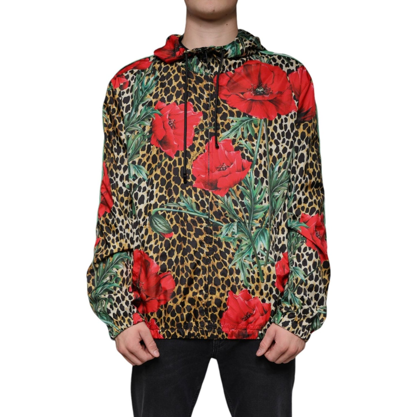Dolce & Gabbana Multicolor Leopard Floral Hooded Jacket JKT4129-50
