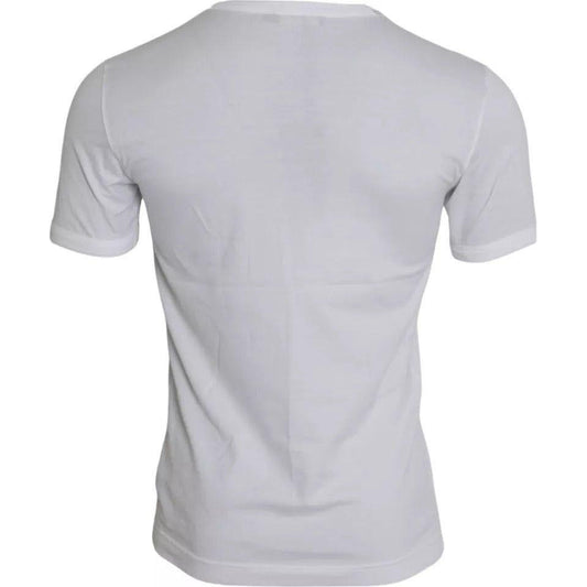 Dolce & Gabbana White King Of Love Round Neck Short Sleeves T-shirt TSH86383-44